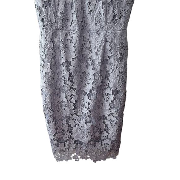 Paper Dolls Scalloped Edge Open Back Lilac Purple Lace Knee Length Dress Sz 12 - Picture 4 of 11